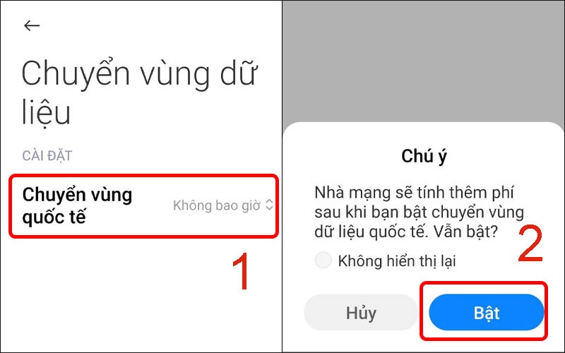 Cách chuyển vùng dữ liệu trên điện thoại Android bước 2