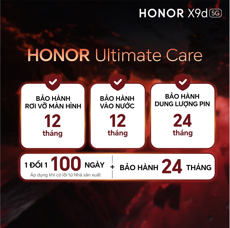 Chính sách HONOR Ultimate Care dành cho HONOR X9d 5G