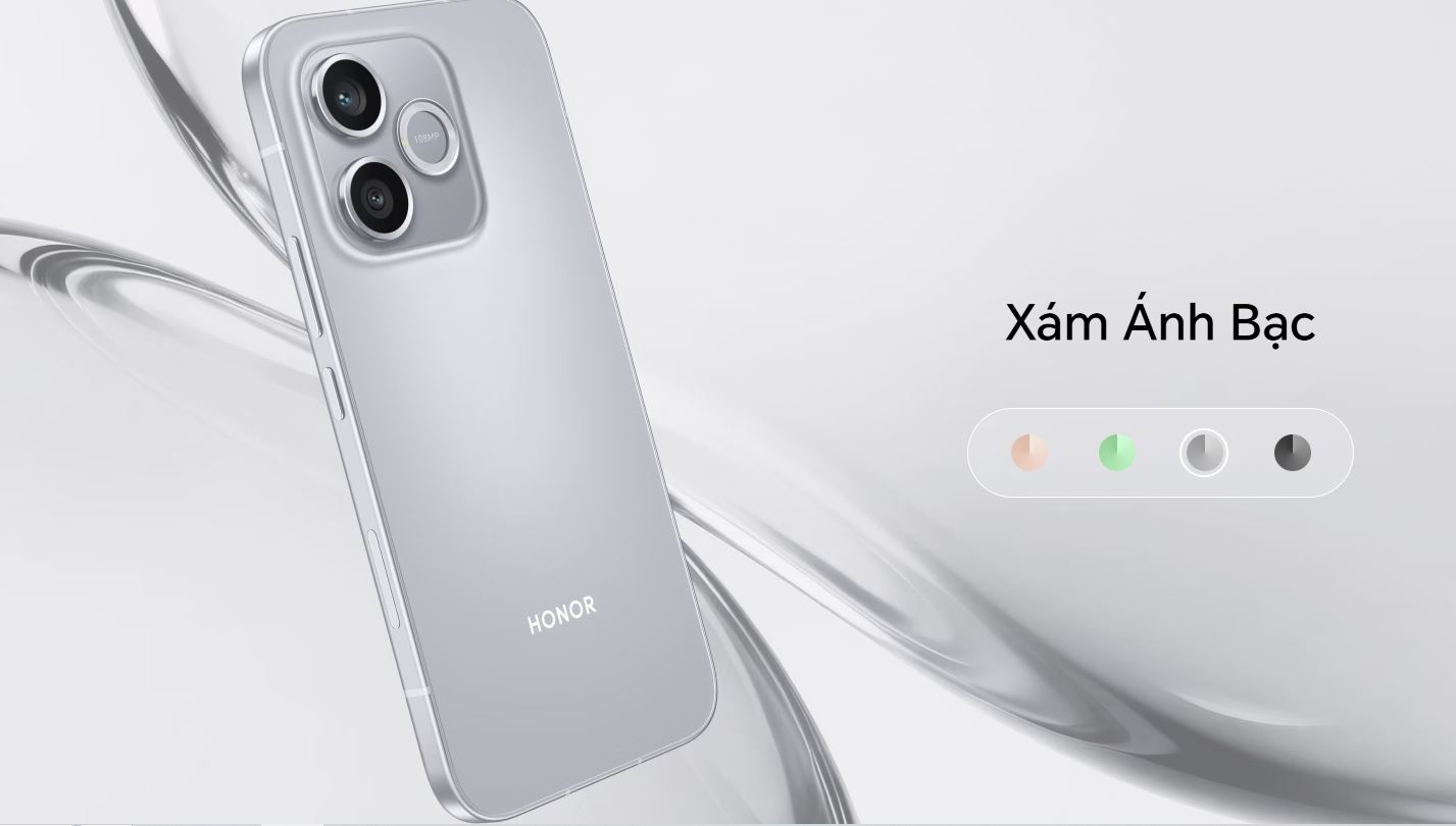 Honor 600 Lite màu Xám Ánh Bạc