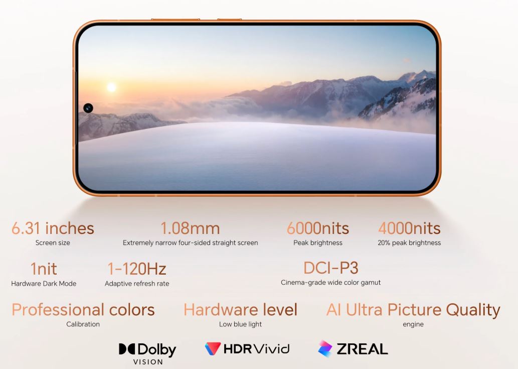 thông số màn hình HONOR Magic8 Pro Air