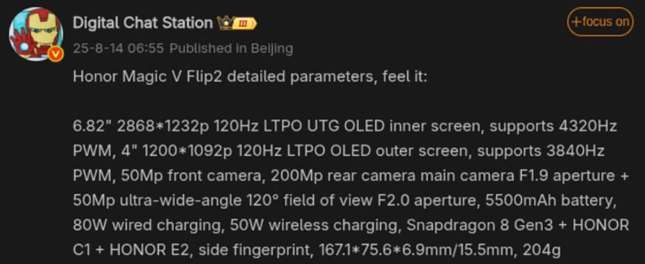 Cấu hình HONOR Magic V Flip 2 mạnh mẽ với vi xử lý Snapdragon 8 Gen 3