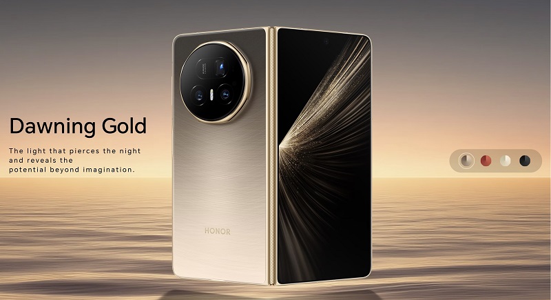 Honor Magic V5 màu vàng ánh kim