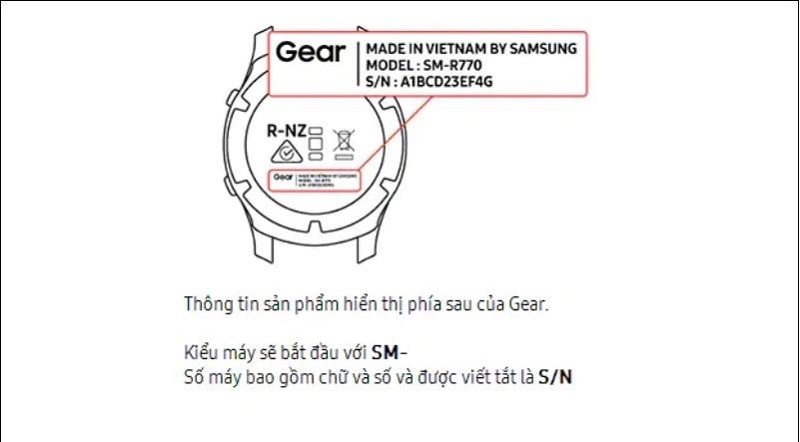 Kiểm tra IMEI đồng hồ thông minh Samsung
