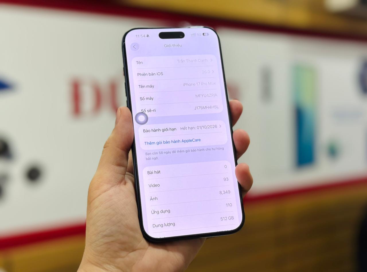 iPhone 17 Pro Max 512GB chip A19 Pro mạnh mẽ