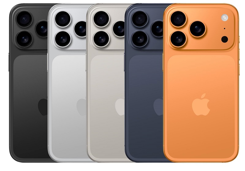 Các tùy chọn màu sắc của iPhone 17 Pro Max.