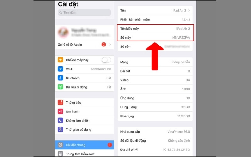 Cách 1: Xem trực tiếp trong phần Cài đặt