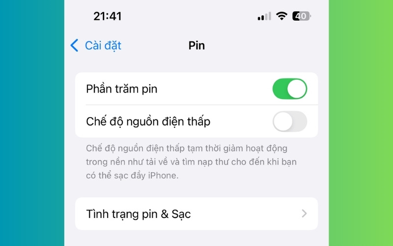 Cách kiểm tra số lần sạc pin trên iPhone từ iOS 17 trở lên bước 2