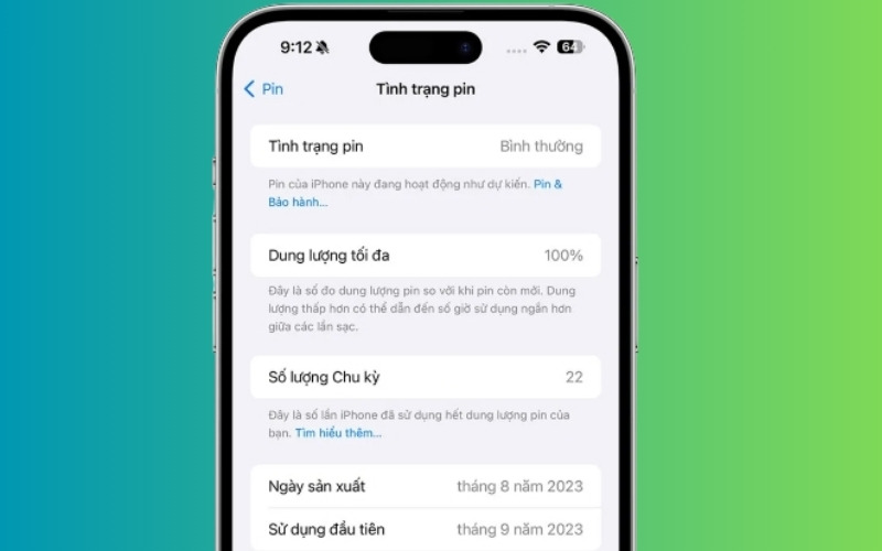 Cách kiểm tra số lần sạc pin trên iPhone từ iOS 17 trở lên bước 3