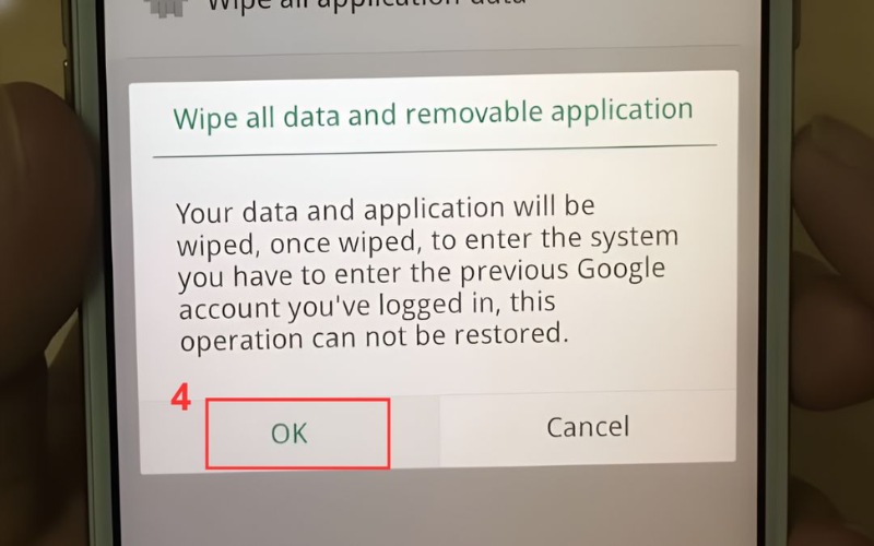 Khôi phục cài đặt gốc bước 4