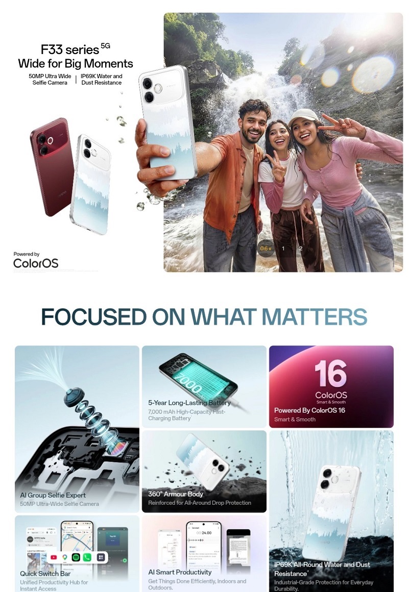 Cấu hình Oppo F33 Pro mạnh mẽ