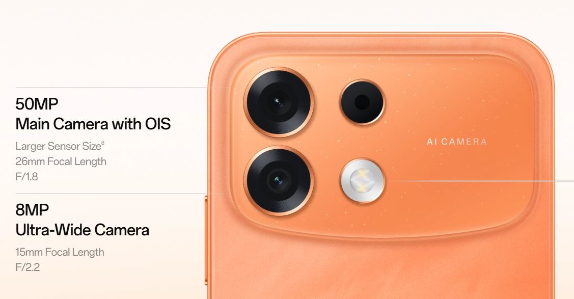 Oppo F35 Pro có camera chính 50MP