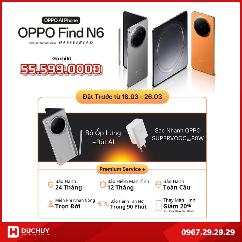 Đặt trước OPPO Find N6 tại Đức Huy Mobile