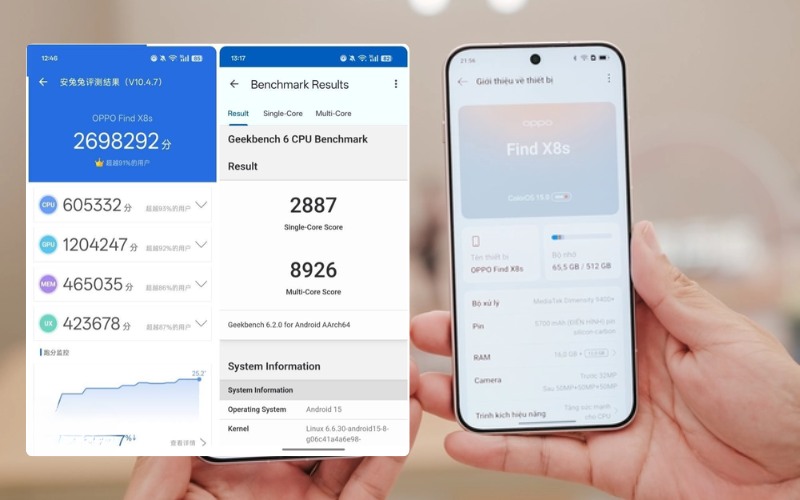 OPPO Find X8s chạy chip Dimensity 9400 Plus mới