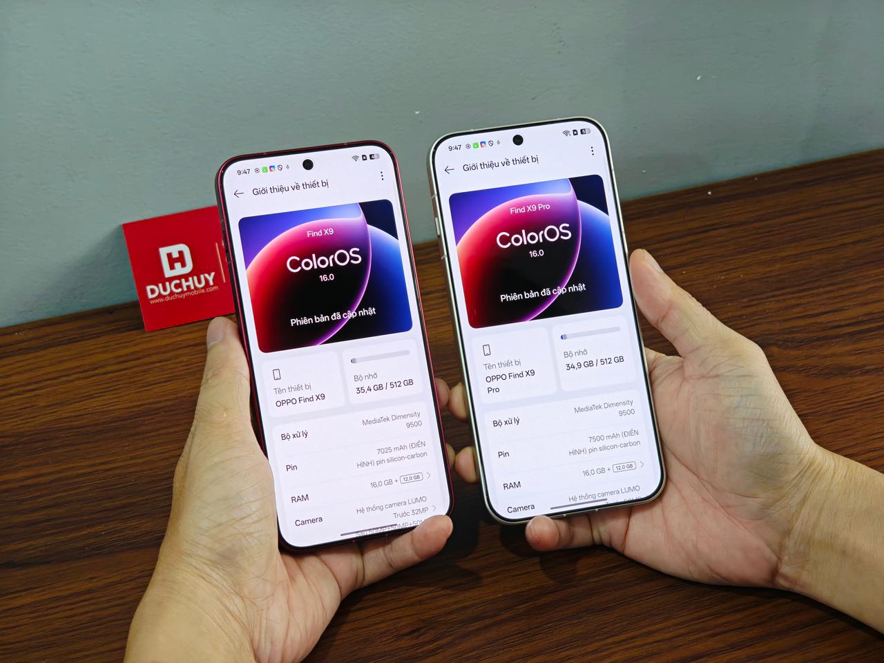 OPPO Find X9, Find X9 Pro có pin 7,025mAh và 7,500mAh