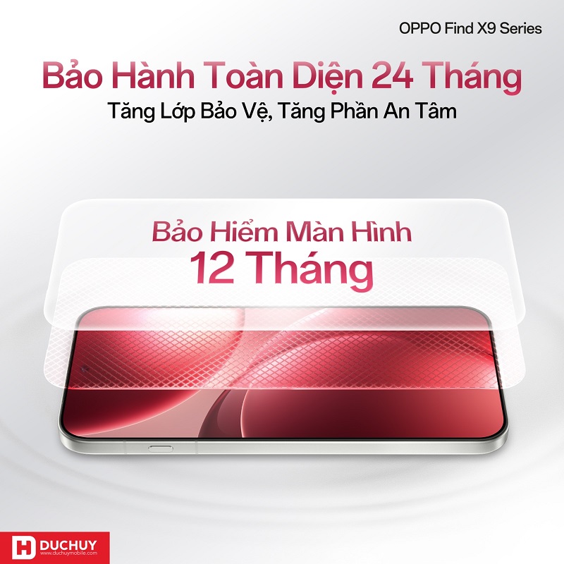 Bảo Hiểm Màn Hình 12 Tháng cho OPPO Find X9 Series