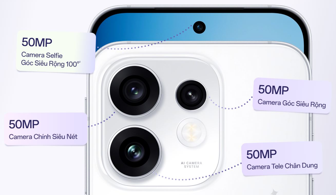 OPPO Reno 16 có 3 camera sau