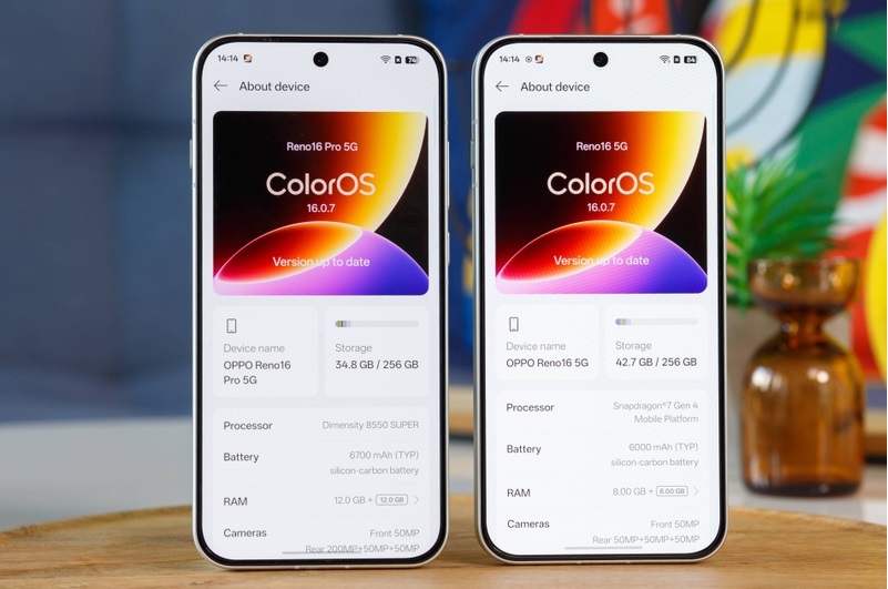 OPPO Reno16 chạy ColorOS 16 quản lý tài nguyên hiệu quả hơn