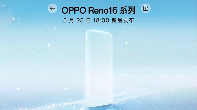 OPPO Reno16 Pro ra mắt ngày 25/5