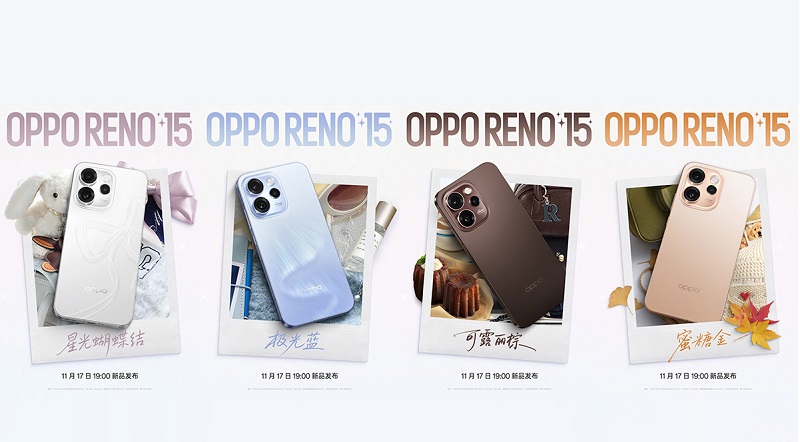 OPPO Reno15 Series lộ 4 màu sắc