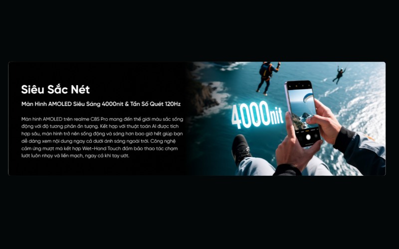 Màn hình AMOLED độ sáng 4000 nits