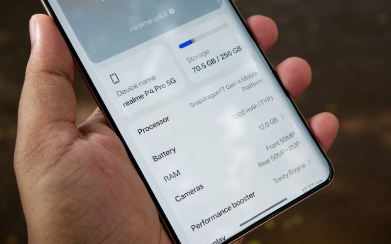 Realme P4 Pro 5G chạy chip Snapdragon 7 Gen 4 mạnh mẽ