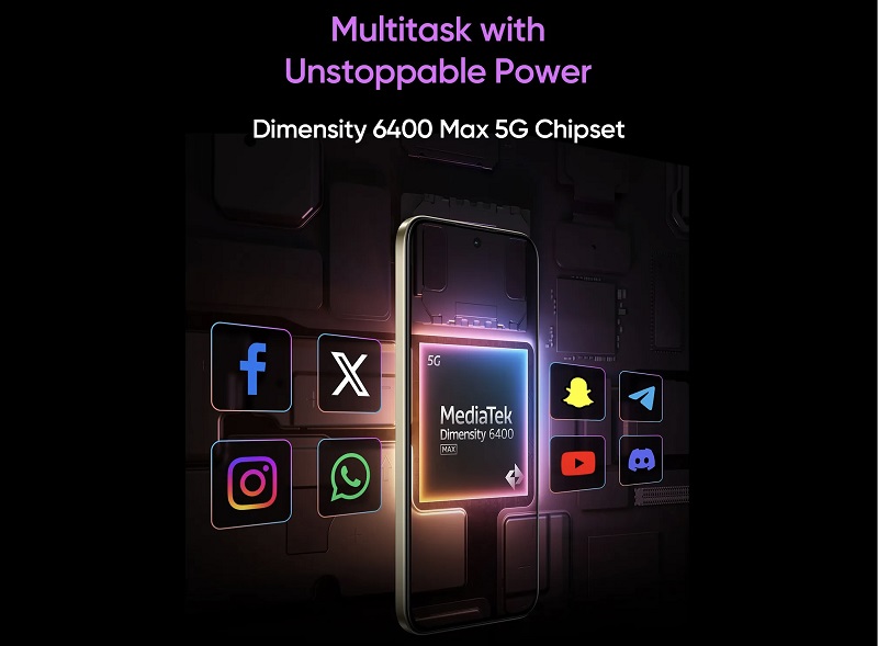 Realme 15T chạy trên vi xử lý MediaTek Dimensity 6400 Max 6nm