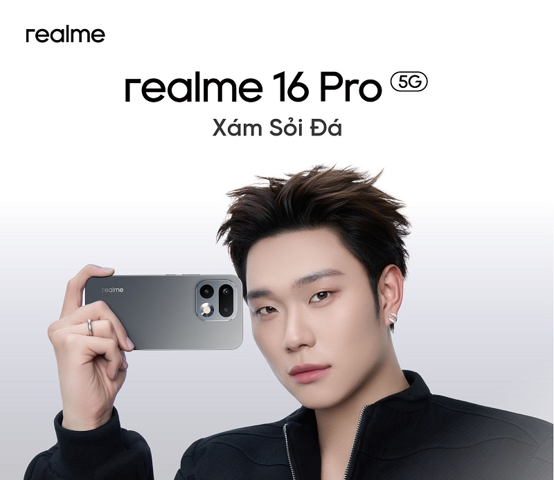 Realme 16 Pro màu Xám Sỏi Đá