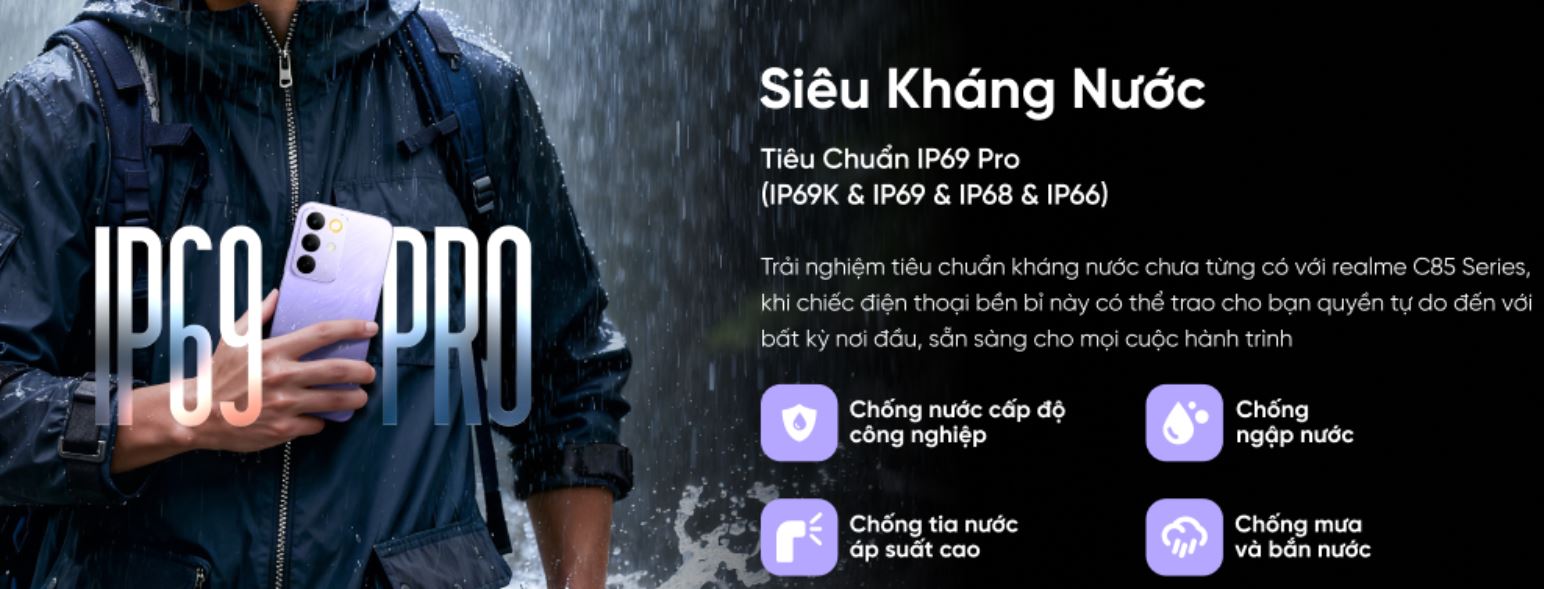 realme C85 5G có khả năng siêu kháng nước