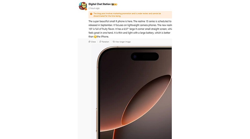 Thông tin về realme 15T