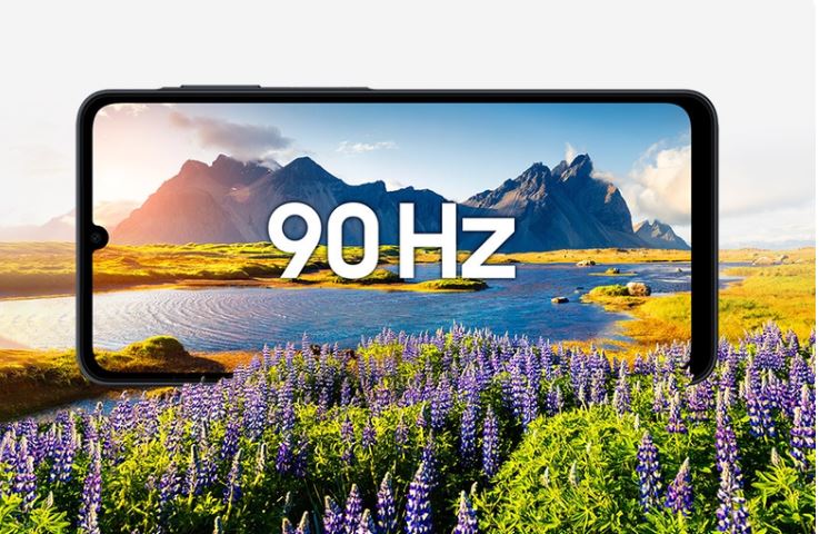 Galaxy A07s có khả năng hiển thị mượt mà nhờ tần số quét 90Hz 