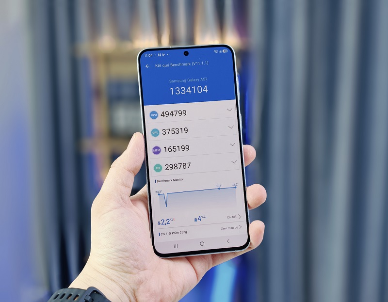 Galaxy A57 5G có điểm hiệu năng ấn tượng
