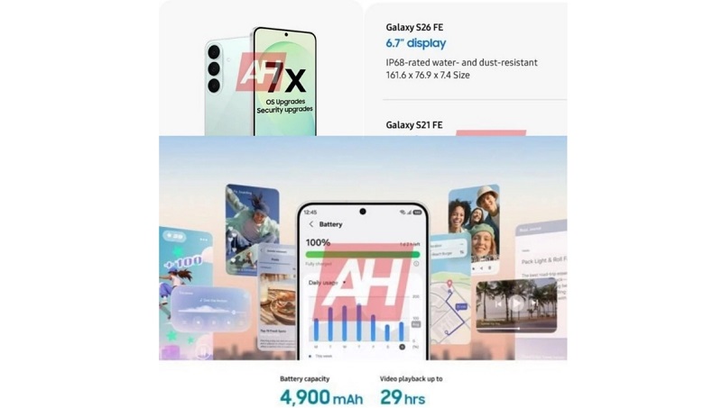 Hình ảnh quảng cáo của Galaxy S26 FE