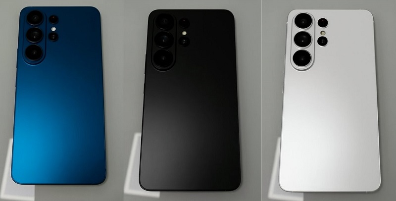 Samsung Galaxy S26 Ultra màu xanh, đen và bạc
