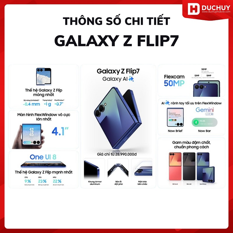 Các tính năng chính của Galaxy Z Flip 7 5G