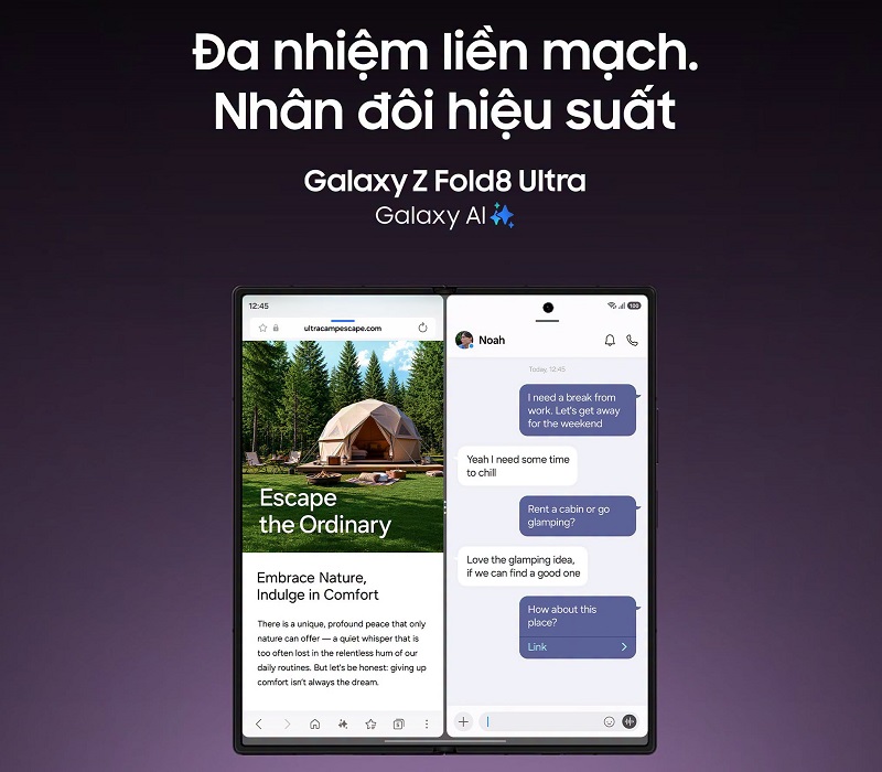 Galaxy Z Fold 8 Ultra chạy đa nhiệm mượt mà