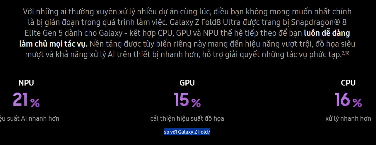 So sánh hiệu năng Z Fold 8 Ultra với Z Fold 7