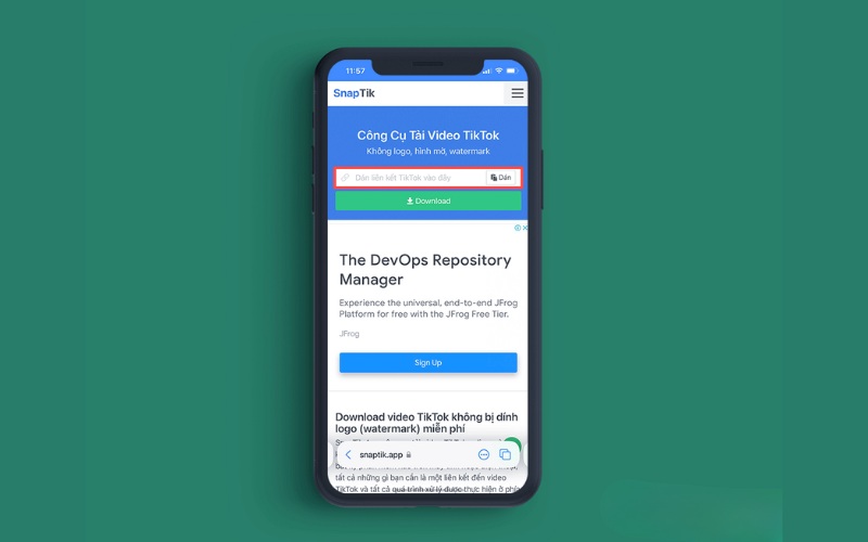 Cách sử dụng SnapTik App trên điện thoại bước 2