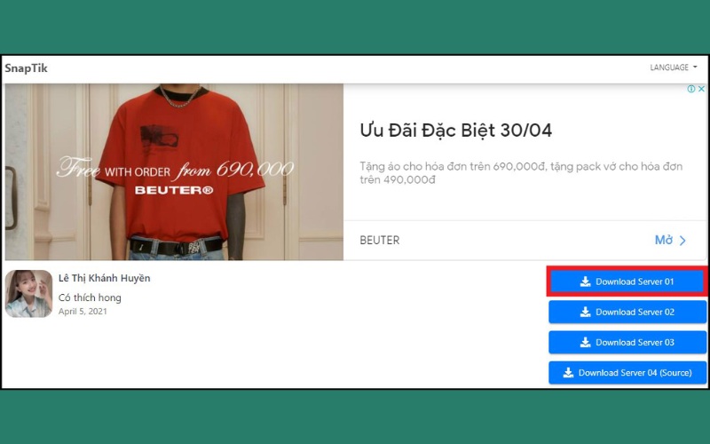 Cách sử dụng SnapTik App trên máy tính bước 3