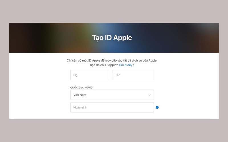 Hướng dẫn cách tạo iCloud mới trên website bước 3