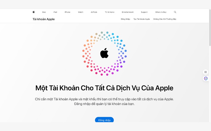 Hướng dẫn cách tạo iCloud mới trên website