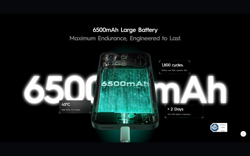Pin 6150 mAh và sạc nhanh 45W