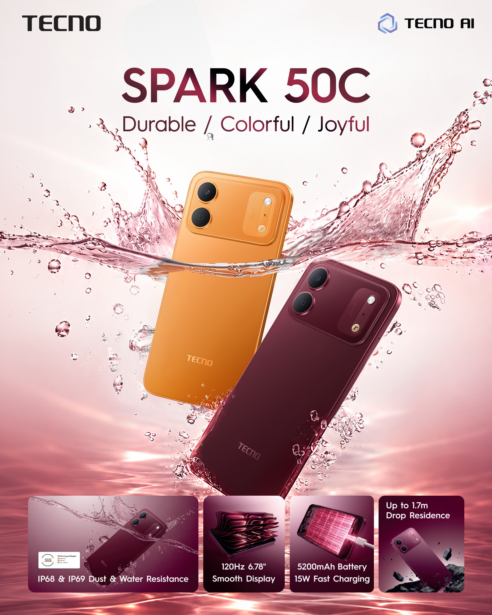 thông tin cấu hình Tecno Spark 50C