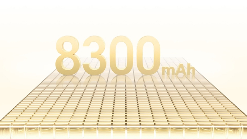Pin 8.300mAh, sạc nhanh 45W