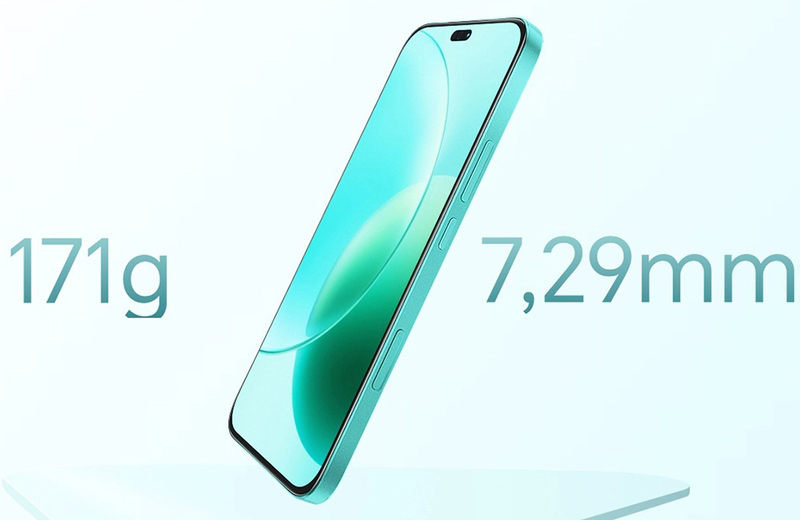 Thiết kế tinh tế với độ mỏng chỉ 7.29 mm 