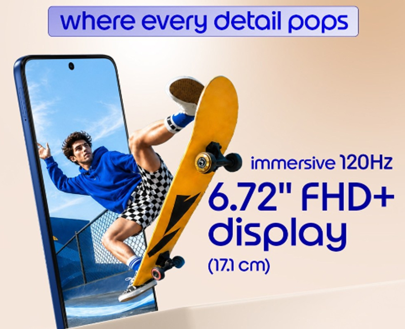Màn hình LCD 6,72 inch, tần số quét 120 Hz