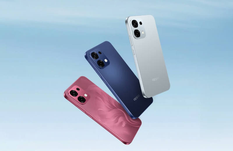 OPPO F31 5G có các màu sắc: Xanh dương đậm, Xanh lá nhạt, Đỏ ánh hồng
