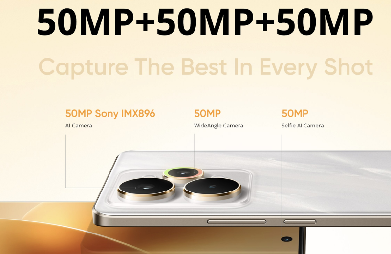 realme 15 5G camera selfie 50 MP, hỗ trợ quay video 4K