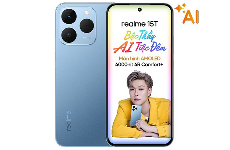 Realme 15T 5G trang bị tấm nền AMOLED với kích thước 6.57 inch Full HD+