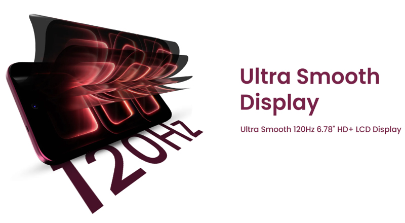 Màn hình LCD HD+ 6,78 inch siêu mượt với tần số quét 120Hz