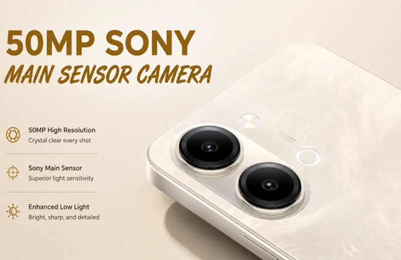 cảm biến chính 50MP Sony IMX852 ghi lại hình ảnh sắc nét